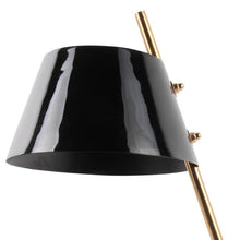 Cargar imagen en el visor de la galería, Lámpara sobremesa metal negro dorado mármol blanco  Ø16x53 cm E14 - PGLS0053
