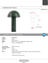 Cargar imagen en el visor de la galería, Lámpara sobremesa metal recargable verde oscuro 24,5 cm LED - PGLS0054
