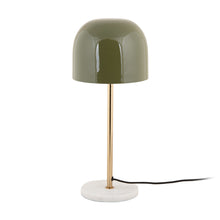 Cargar imagen en el visor de la galería, Lámpara sobremesa metal verde olivo dorado mármol blanco  Ø20x50 cm E14 - PGLS0056

