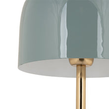 Cargar imagen en el visor de la galería, Lámpara sobremesa metal azúl brumoso dorado mármol blanco  Ø20x50 cm E14 - PGLS0057
