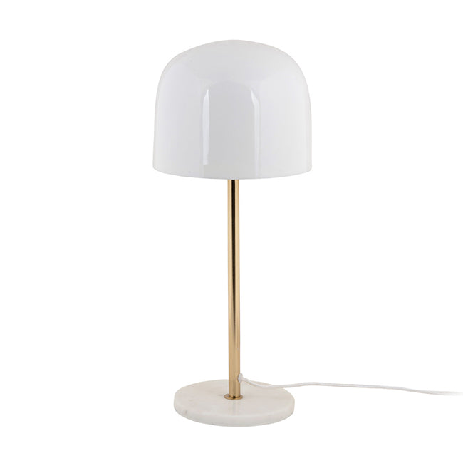 Lámpara sobremesa metal blanco dorado mármol blanco  Ø20x50 cm E14  - PGLS0058