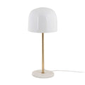 Lámpara sobremesa metal blanco dorado mármol blanco  Ø20x50 cm E14  - PGLS0058