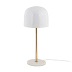 Lámpara sobremesa metal blanco dorado mármol blanco  Ø20x50 cm E14  - PGLS0058