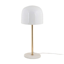 Cargar imagen en el visor de la galería, Lámpara sobremesa metal blanco dorado mármol blanco  Ø20x50 cm E14  - PGLS0058
