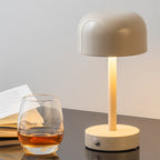 Lámpara sobremesa metal recargable beige Ø12,5x24,5 cm LED - PGLS0060