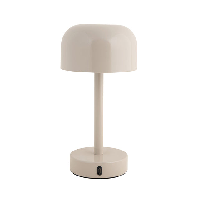 Lámpara sobremesa metal recargable beige Ø12,5x24,5 cm LED - PGLS0060