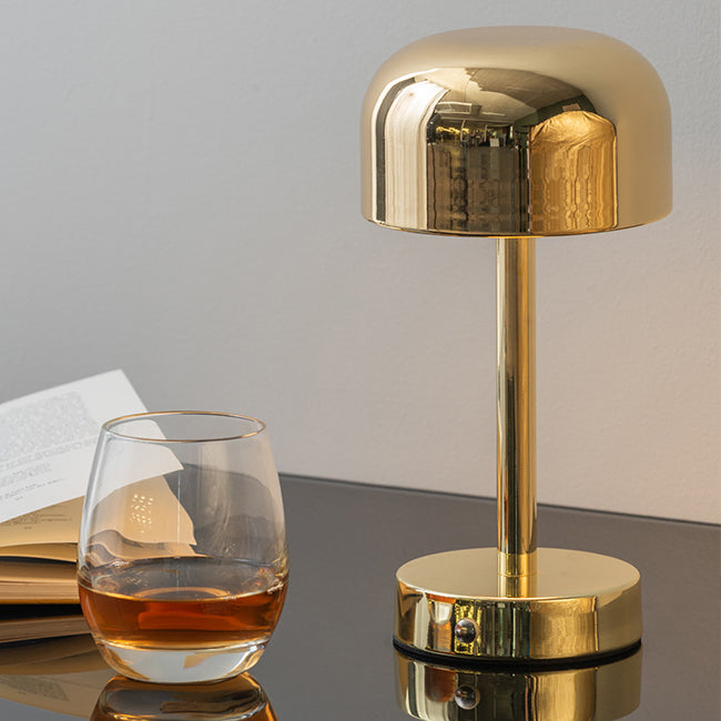 Lámpara sobremesa metal recargable dorado Ø12,5x24,5 cm LED - PGLS0061