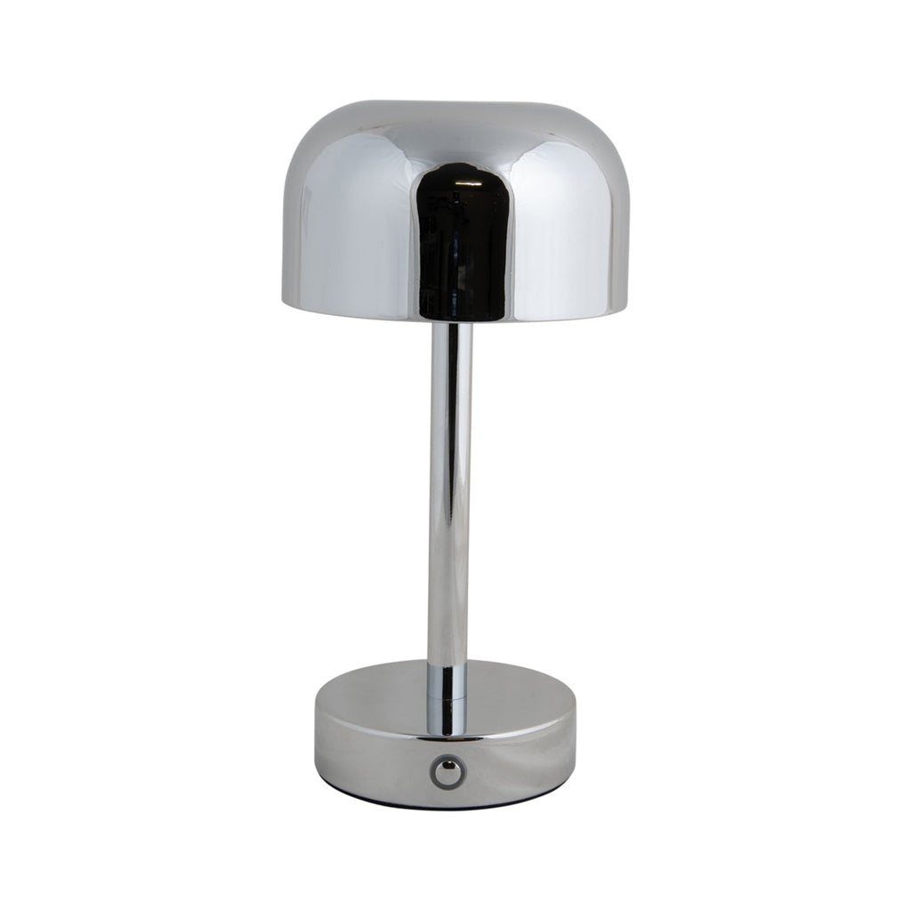 Lámpara sobremesa metal recargable cromo Ø12,5x24,5cm LED - PGLS0062