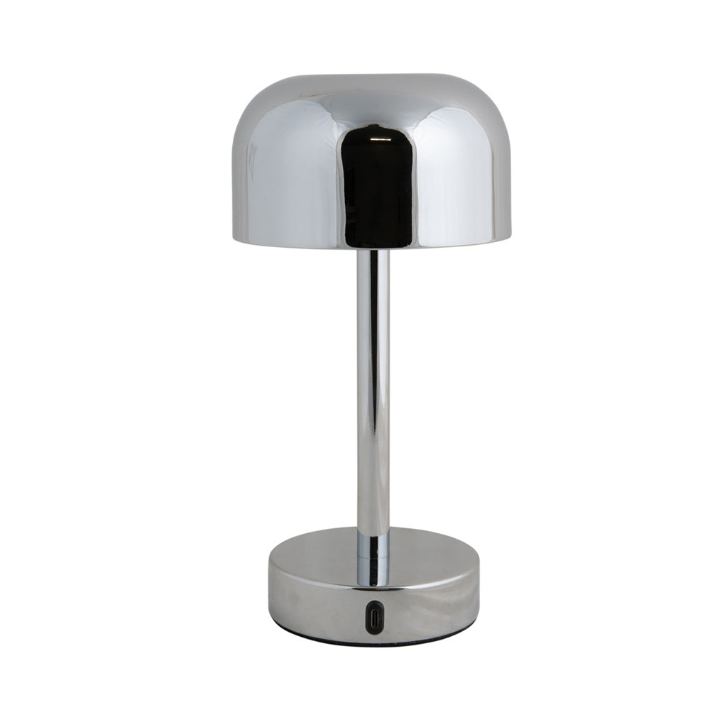 Lámpara sobremesa metal recargable cromo Ø12,5x24,5cm LED - PGLS0062