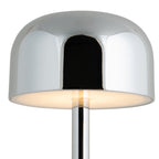 Lámpara sobremesa metal recargable cromo Ø12,5x24,5cm LED - PGLS0062