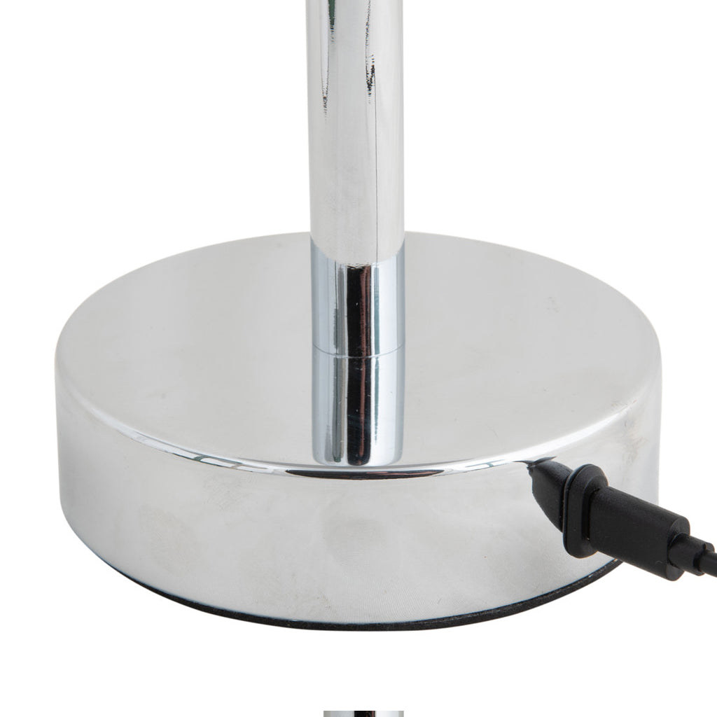 Lámpara sobremesa metal recargable cromo Ø12,5x24,5cm LED - PGLS0062
