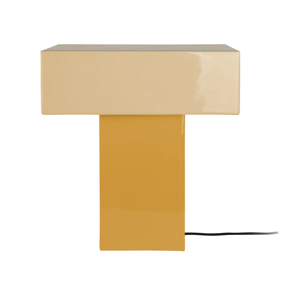 Lámpara sobremesa metral ocre  amarillo suave 32x35cm E27 - PGLS0070