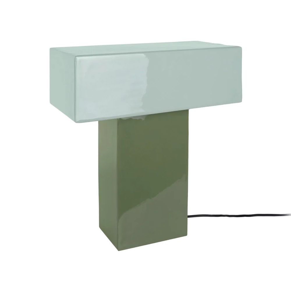 Lámpara sobremesa metal verde jungla y grisáceo 32x35 cm E27 - PGLS0071