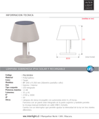 Lámpara de mesa polipropileno taupe interior/exterior Ø20xH26 cm LED - PGLS0084