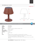 Lámpara de mesa polipropileno terracota interior/exterior Ø20xH26 cm LED - PGLS0085