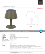 Lámpara de mesa polipropileno verde musgo interior/exterior Ø20xH26 cm LED  - PGLS0086