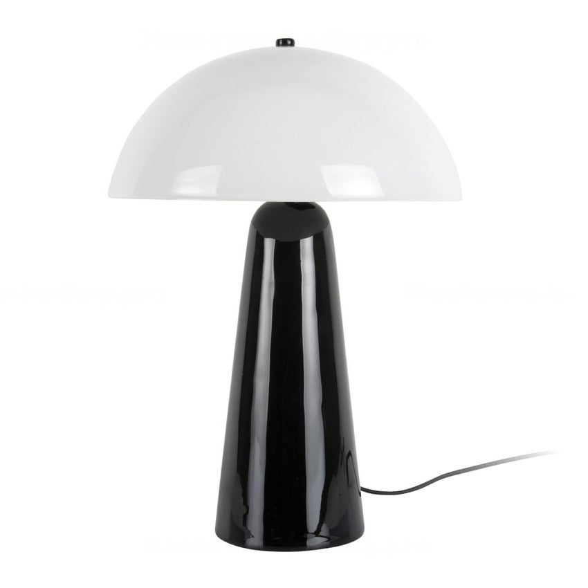 Lámpara de mesa metal negro brillante vidrio opal Ø30xH42 cm E27 - PGLS0090