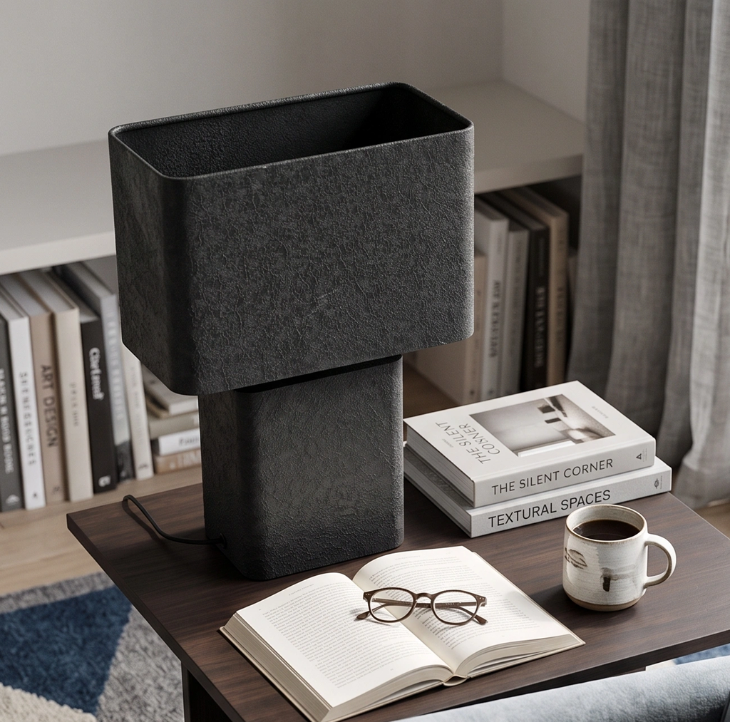 Lámpara de mesa metal texturizado negro L31xH42 cm E27 - PGLS0092