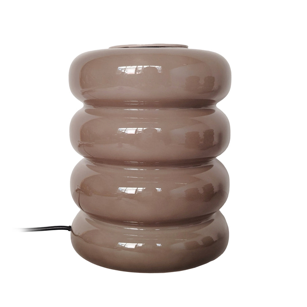 Lámpara de mesa vidrio taupe Ø12xH16,5 cm LED - PGLS0127