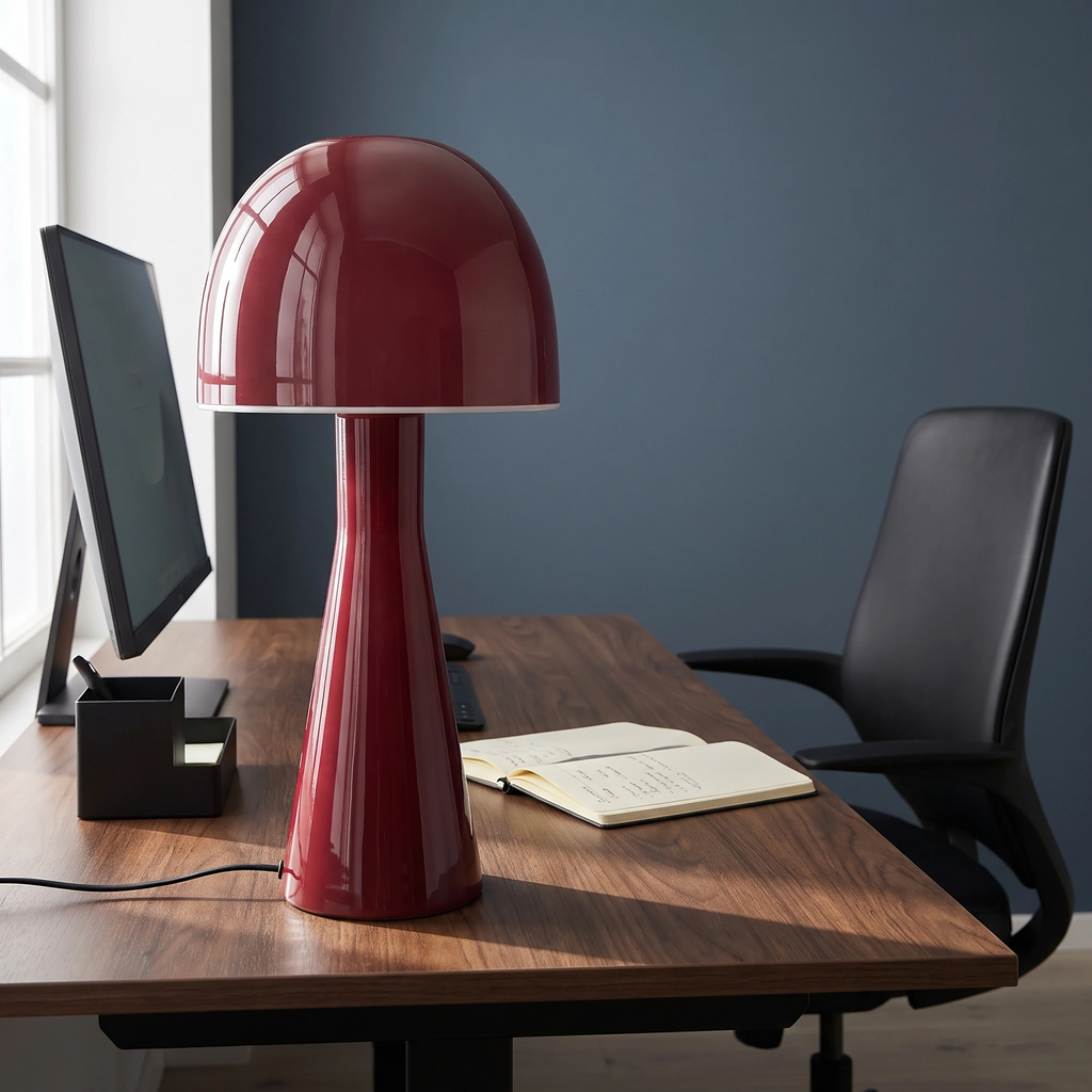 Lámpara de mesa vidrio burdeo Ø20x45 cm E27 - PGLS0132