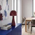 Lámpara de mesa vidrio burdeo Ø20x45 cm E27 - PGLS0132