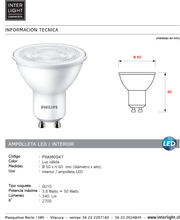 Cargar imagen en el visor de la galería, Ampolleta luz cálida LED GU10 3.8 W 2700K - PHAM0047
