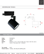 Foco para riel aluminio negro dirigible GU10 50W - PHFO0075