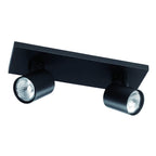 Foco aluminio Negro 2 luces 23 cm GU10 - ANRE0002