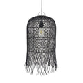 Lámpara colgante ratán negro Ø33x61 cm E27 - PLLC0004