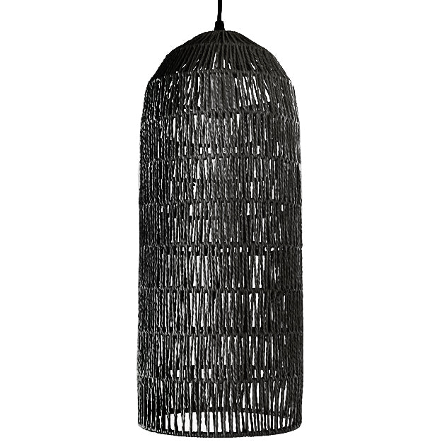 Lámpara colgante ratán negro Ø20x49 cm E27 - PLLC0006