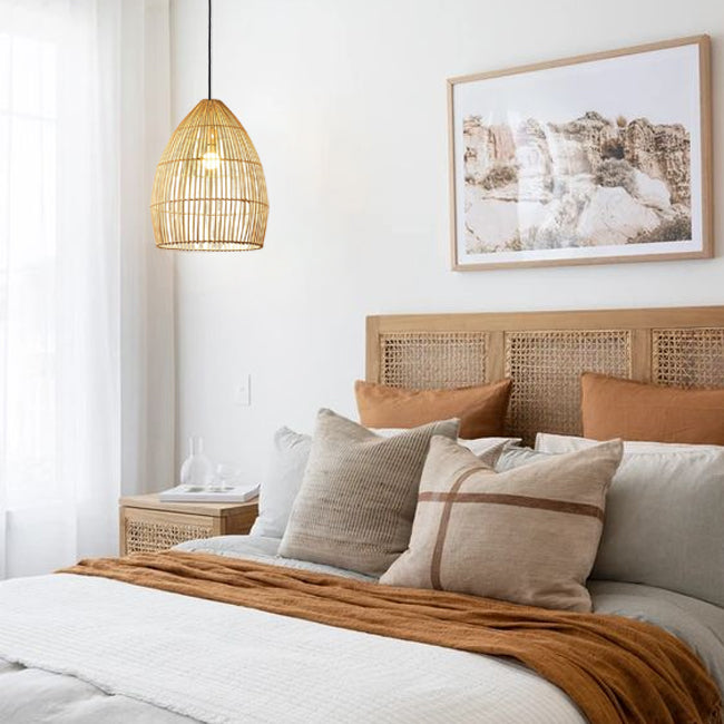 Lámpara colgante ratán natural Ø40x50 cm E27 - PLLC0007