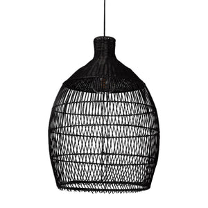 Lámpara colgante ratán negro Ø42x55 cm E27 - PLLC0014