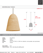 Lámpara colgante ratán natural Ø31x40 cm E27 - PLLC0018