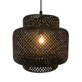 Lámpara colgante ratán negro Ø38x36 cm E27 - PLLC0022