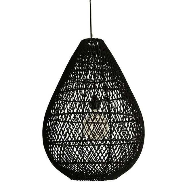 Lámpara colgante ratán negro Ø60x68 cm E27 - PLLC0025