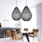 Lámpara colgante ratán negro Ø60x68 cm E27 - PLLC0025