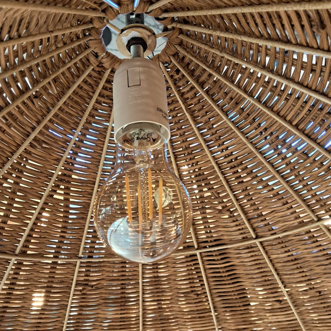 Lámpara colgante ratán natural Ø68x27 cm E27 - PLLC0033