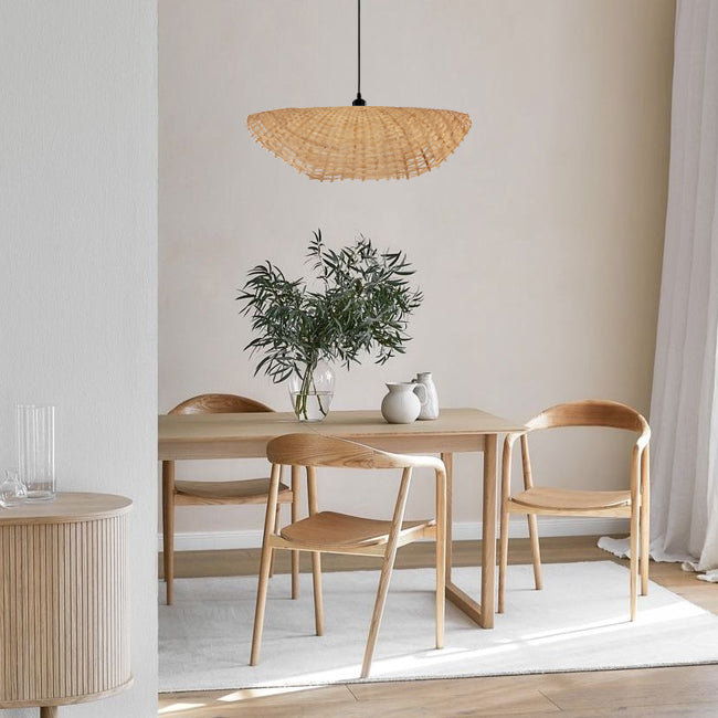 Lámpara colgante ratán natural Ø60x16 cm E27 - PLLC0034
