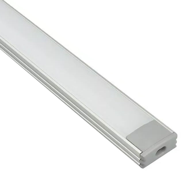 Perfil sobrepuesto para cinta LED aluminio con difusor policarbonato opal  3 Metros - PRPE0001