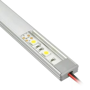 Perfil embutido para cinta LED aluminio con difusor policarbonato opal  3 Metros - PRPE0001