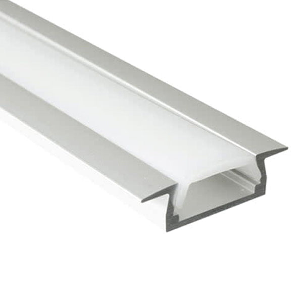 Perfil embutida de aluminio con difusor policarbonato opal para cinta LED 3 Metros - PRPE0007