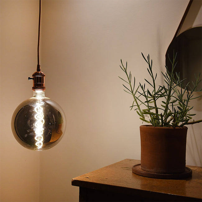 Ampolleta jumbo vintage vidrio humo luz cálida LED 6W E27 - PZAM0008