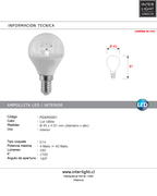 Ampolleta luz cálida 4W E14   - PZAM0015