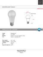 Ampolleta empavonada 9W 3000K  Cálida - PZAM0019