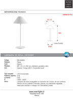 Lámpara sobremesa recargable metal blanco Ø12,5x28cm  6W LED - PZLS0001