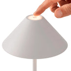 Lámpara sobremesa recargable metal blanco Ø12,5x28cm  6W LED - PZLS0001