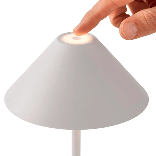 Lámpara sobremesa recargable metal blanco Ø12,5x28cm  6W LED - PZLS0001