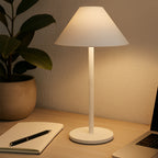 Lámpara sobremesa recargable metal blanco Ø12,5x28cm  6W LED - PZLS0001