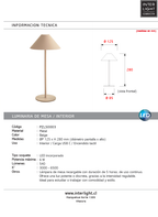 Lámpara sobremesa recargable metal beige Ø12,5x28cm  6W LED - PZLS0003