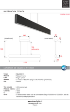 Lámpara colgante madera negro carbón 1,15mt. LED 17W - 3000k- RBLC0011